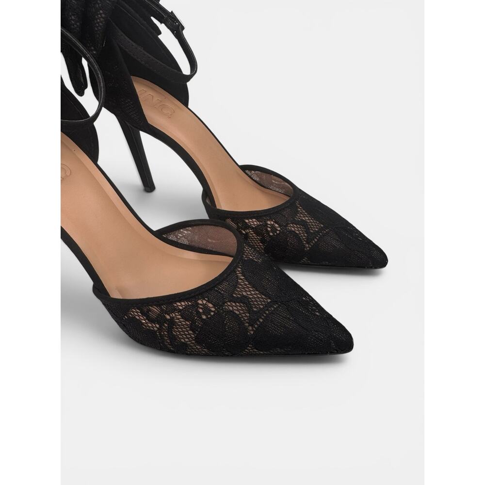I.N.C. International Concepts Sanira Black Lace Bow Pumps Size 8 Stiletto Dressy - Picture 6 of 14